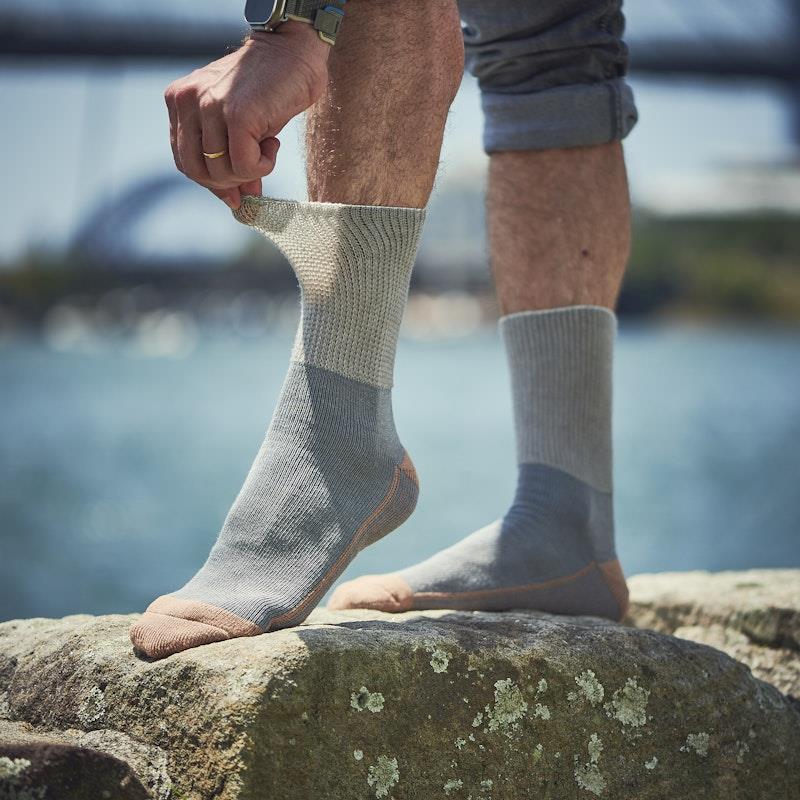 Glucology Copper-Based Loose Top Classic Socks - 2 Pairs Grey Extra Large