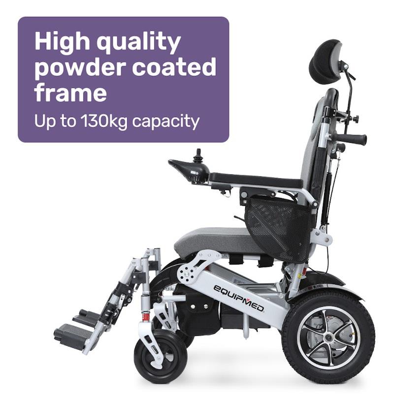 Equipmed Power Electric Wheelchair - Folding, Airline Approved, Recline Adjustment
