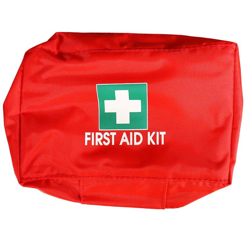 Livingstone Work Vehicle First Aid Kit in Red Nylon Pouch Bundle