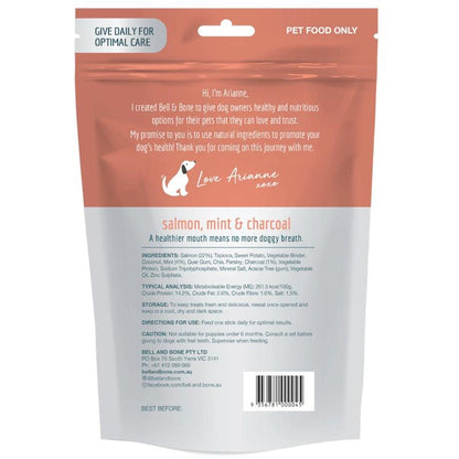 Bell & Bone Large Dental Sticks with Salmon, Mint & Charcoal
