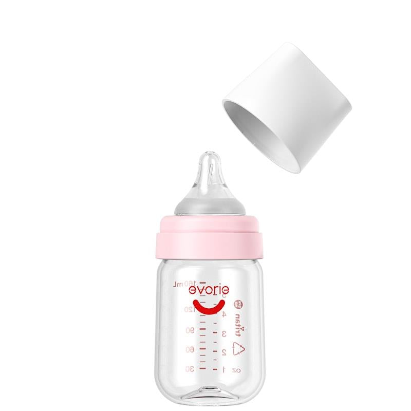 Evorie Tritan Wide-neck Baby Milk Feeding Bottle Starter Set - 160mL & 240mL, Pink