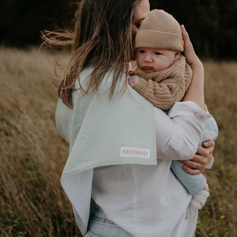 Tie Up Burp Cloth and Nursing Cover in Blue - Versatile and Stylish