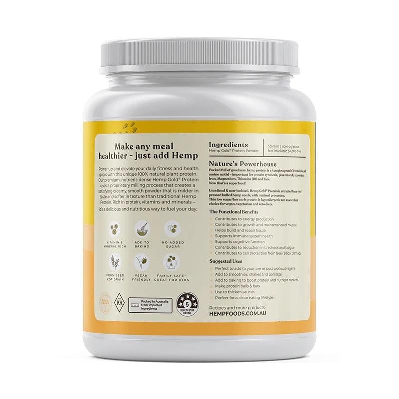 Hemp Foods Australia Organic Hemp Goldå¨ Protein Powder 1.5kg Twin Pack - Natural Muscle Strength Booster