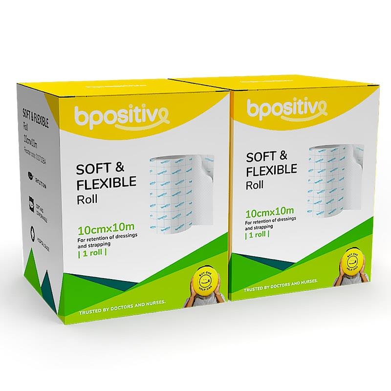 bpositive Soft & Flexible Roll 10cm x 10m - 2 Pack