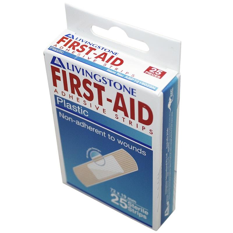 Livingstone Superior Adhesive Recyclable Plastic Strips - 72 x 19mm, 25 Pieces/Box