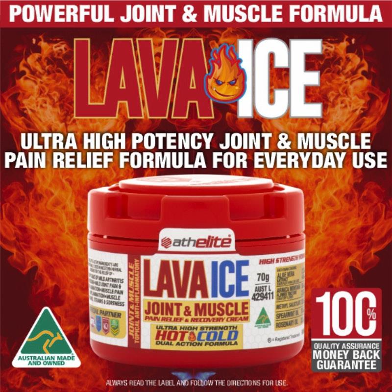 Athelite Lava Ice Joint & Muscle Pain Relief & Recovery Cream 70g - 2 Pack
