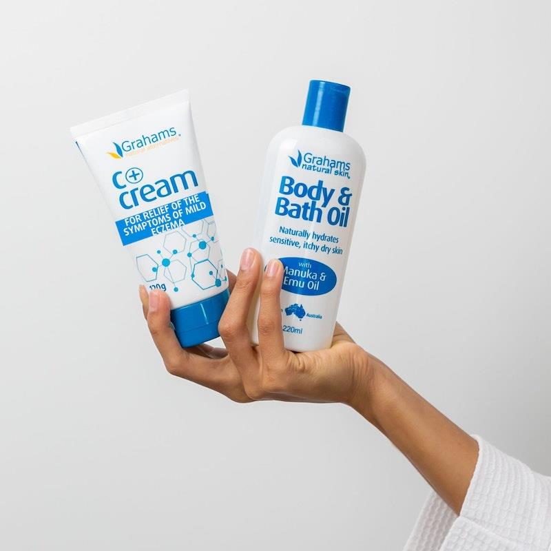 Grahams Natural Itchy Skin Care Pack C+ - Eczema Cream & Bath Oil