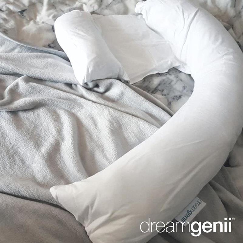 Dreamgenii Pregnancy Pillow Cotton Jersey White - Comfort for Expecting Mothers