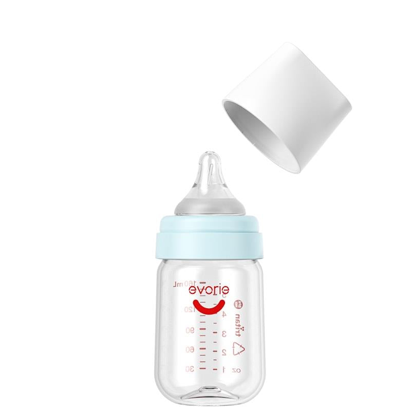 Evorie Tritan Wide-neck Baby Milk Feeding Bottle Starter Set - 160mL & 240mL, Blue