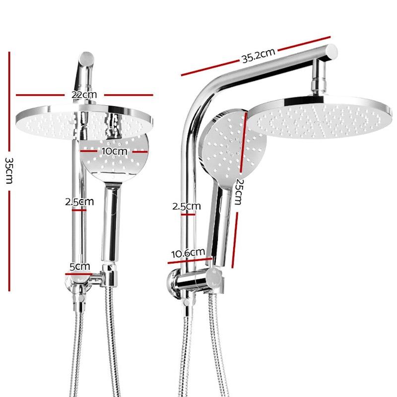 Cefito 9'' High Pressure Rain Shower Head Set with Handheld Chrome Finish