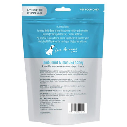 Bell & Bone Large Dental Sticks with Lamb, Mint & Manuka Honey