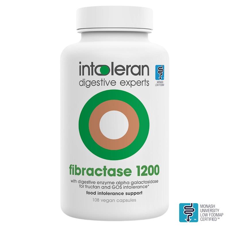 Intoleran Fibractase 1200 - 108 Capsules for Fructan and Galactan Intolerance Relief