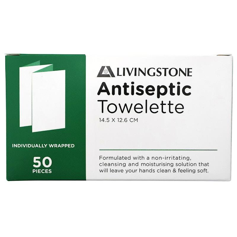 Livingstone Antiseptic Towelette Wipe - 50 Pieces/Box