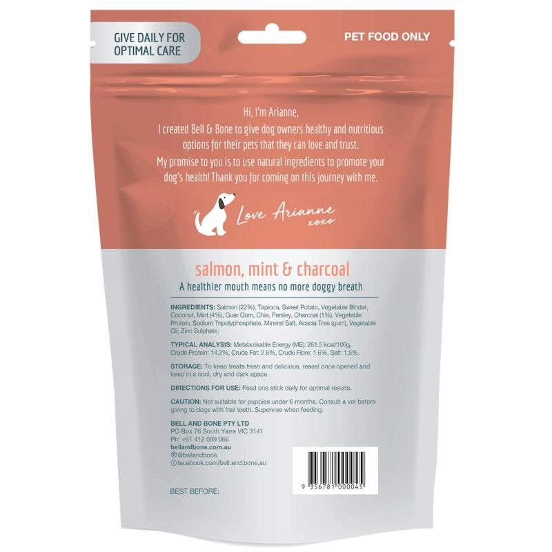 Bell & Bone Small Dental Sticks with Salmon, Mint & Charcoal