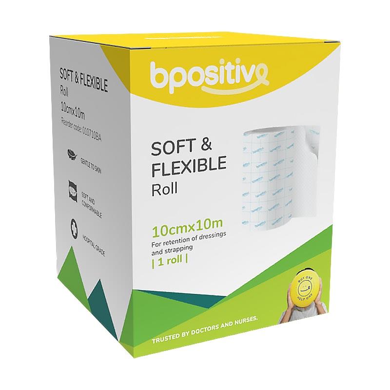 bpositive Soft & Flexible Medical Roll - 10cm x 10m (1 Pack)