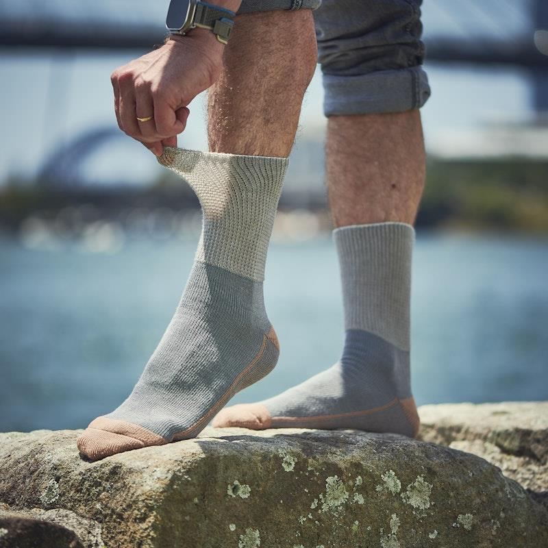 Glucology Copper-Based Loose Top Classic Socks - 2 Pairs Grey Extra Large