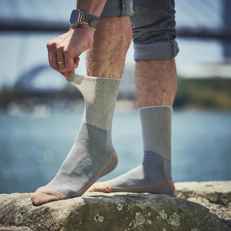 Glucology Copper-Based Loose Top Classic Socks - 2 Pairs Grey Extra Large