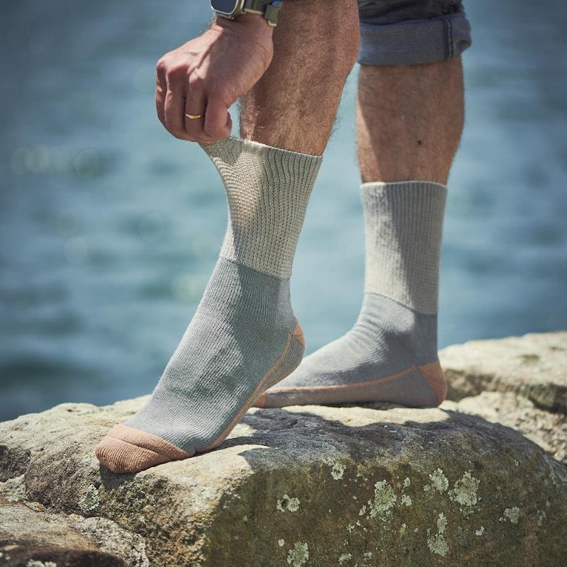 Glucology Copper-Based Loose Top Classic Socks - 2 Pairs Grey Extra Large