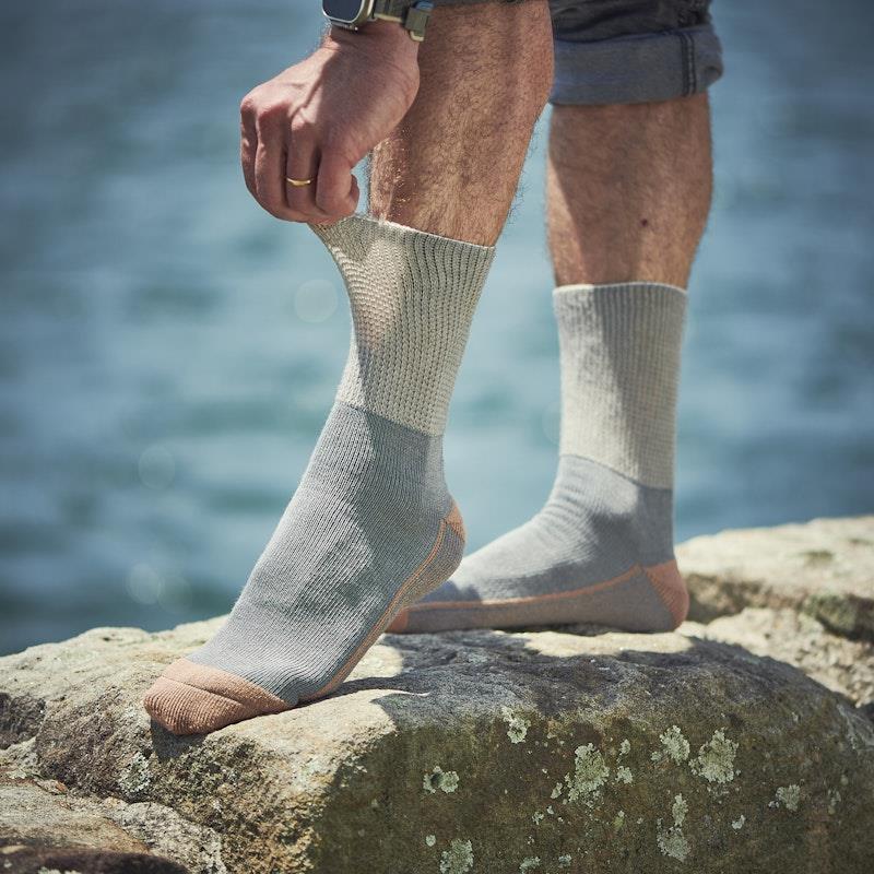 Glucology Copper-Based Loose Top Classic Socks - 2 Pairs Grey Extra Large