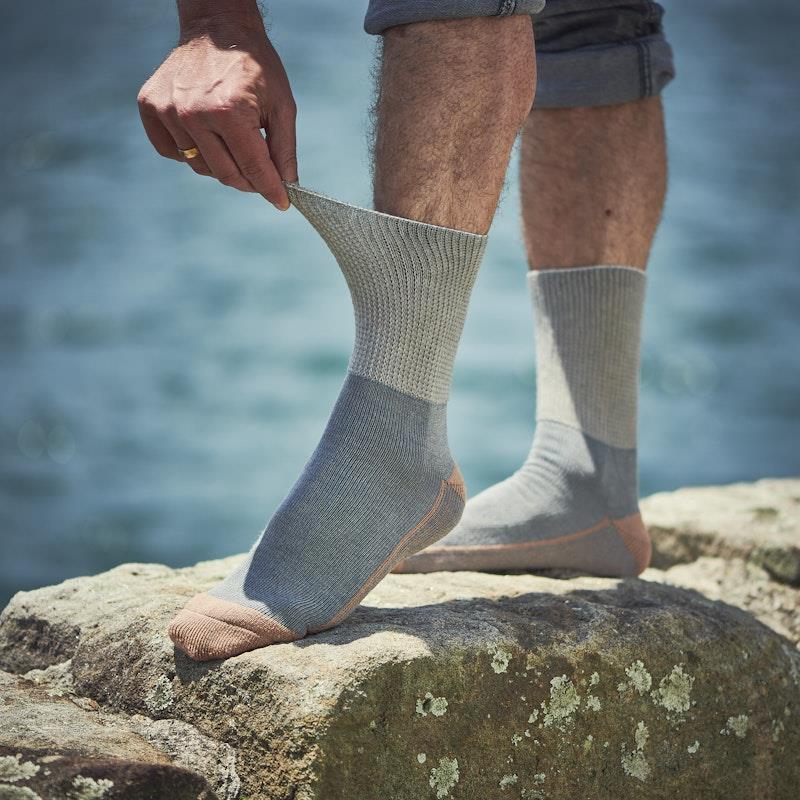 Glucology Copper-Based Loose Top Classic Socks - 2 Pairs Grey Extra Large