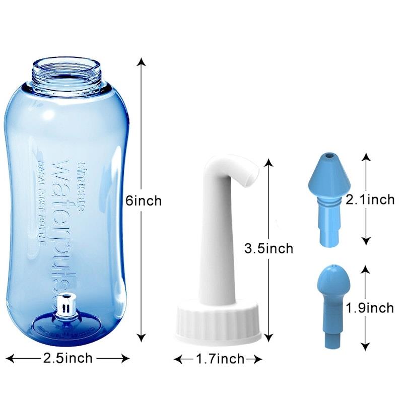 Waterpulse Sinus Rinse Neti Pot Kit with 30 Salt Pack Bundle