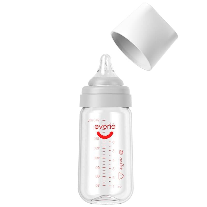 Evorie Tritan Wide-neck Baby Milk Feeding Bottle Starter Set - 160mL & 240mL, White