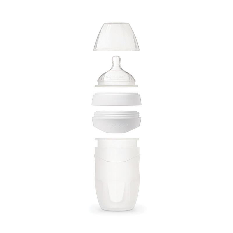 Tiny Twinkle Silicone Baby Bottle - White 180ml