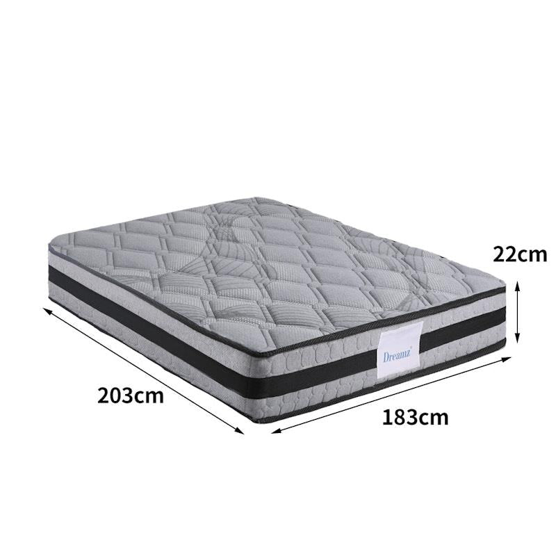 DreamZ King Spring Mattress - Pocket Egg Crate Foam - Medium Firm 22CM