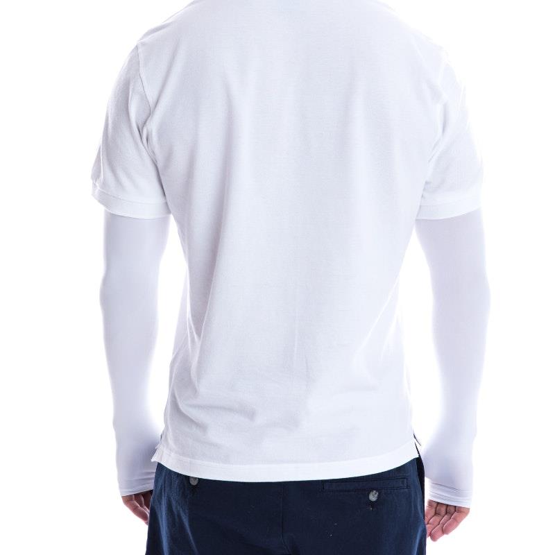 SParms UPF50+ Sun Protection Arm Sleeves with Thumbhole (White) - Medium