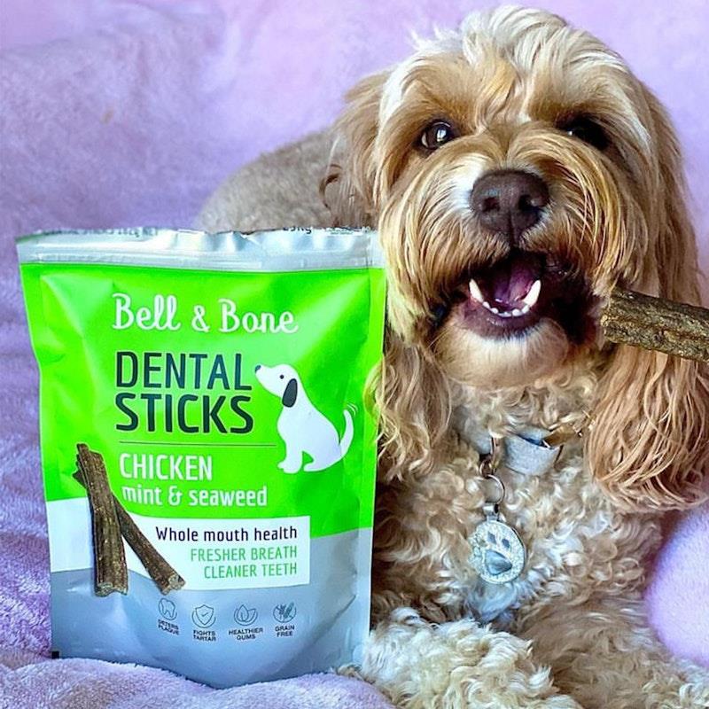 Bell & Bone Large Chicken, Mint & Seaweed Dental Sticks - 7 Sticks