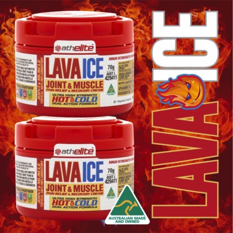 Athelite Lava Ice Joint & Muscle Pain Relief & Recovery Cream 70g - 2 Pack