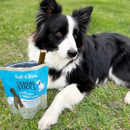 Bell & Bone Lamb, Mint and Manuka Honey Dental Sticks Small - Natural Dental Care for Dogs