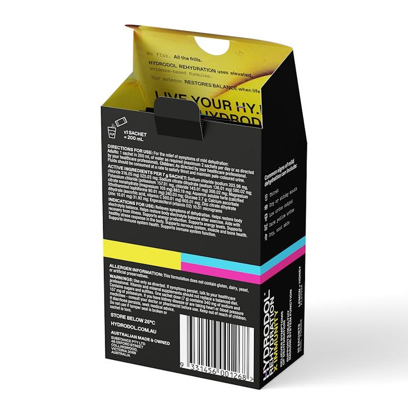 Hydrodol Rehydration X Immunity - 10 Sachets for Enhanced Hydration and Immunity