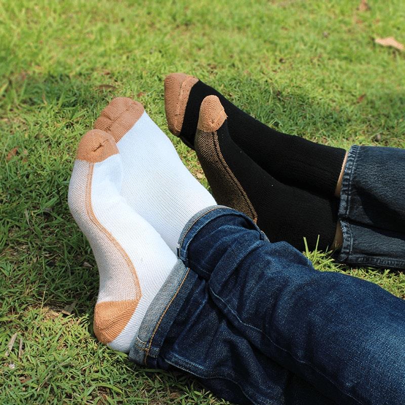 Glucology Copper-Based Loose Top Classic Socks - 2 Pairs Grey Extra Large