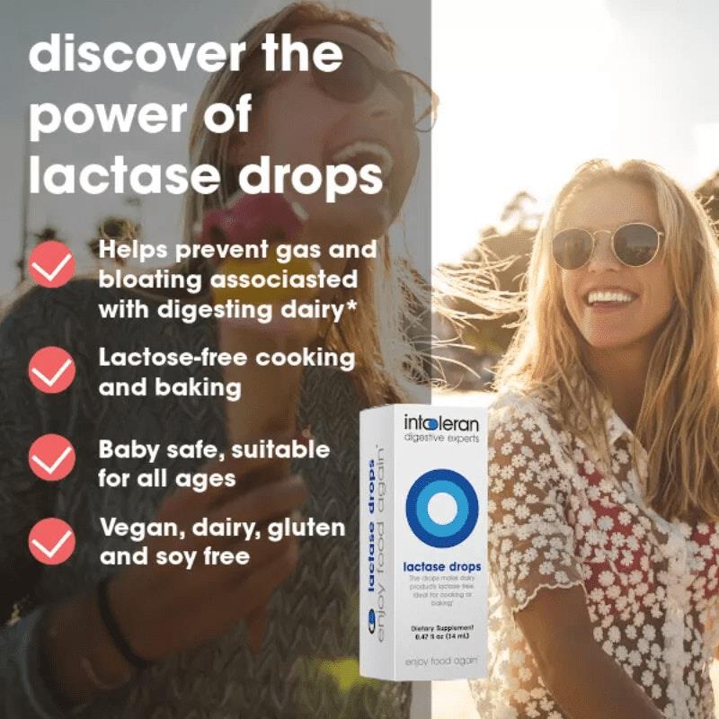Intoleran Lactase Drops - 100ml for Lactose Intolerance