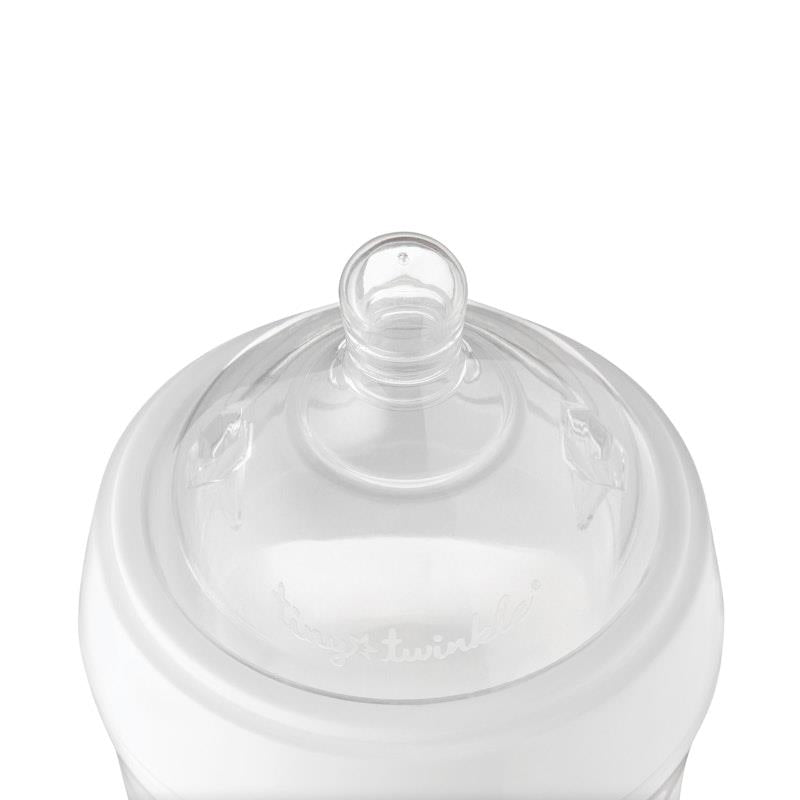 Tiny Twinkle Silicone Baby Bottle - White 240ml