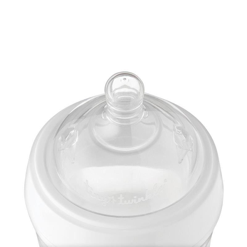Tiny Twinkle Silicone Baby Bottle - White 180ml
