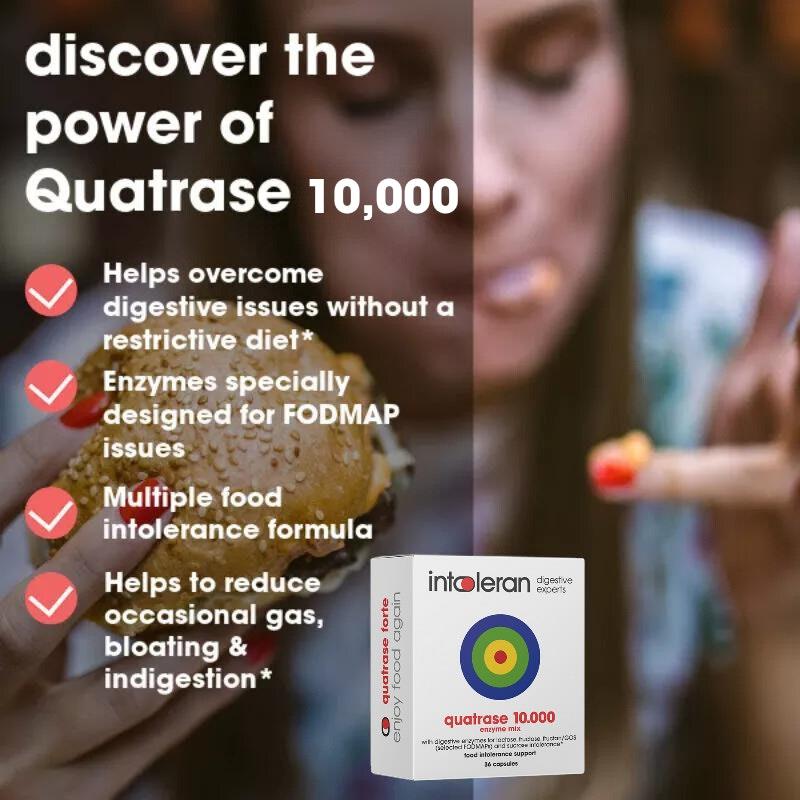 Intoleran Quatrase 10,000 - 36 Capsules for Multi-Food Intolerance Relief