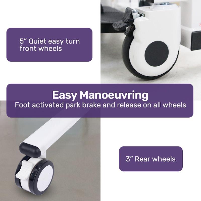 Equipmed Hydraulic 4-in-1 Patient Lift Transfer Chair - White