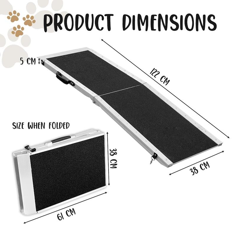 Furtastic Aluminium Foldable Dog Ramp 122 x 38cm