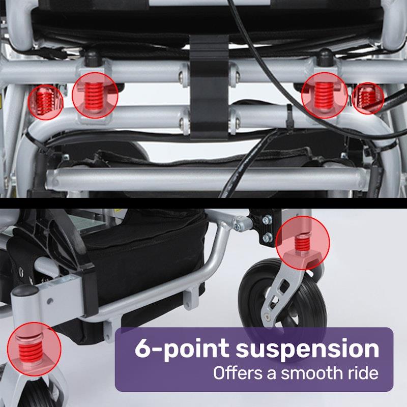 Equipmed Power Electric Wheelchair - Folding, Airline Approved, Recline Adjustment