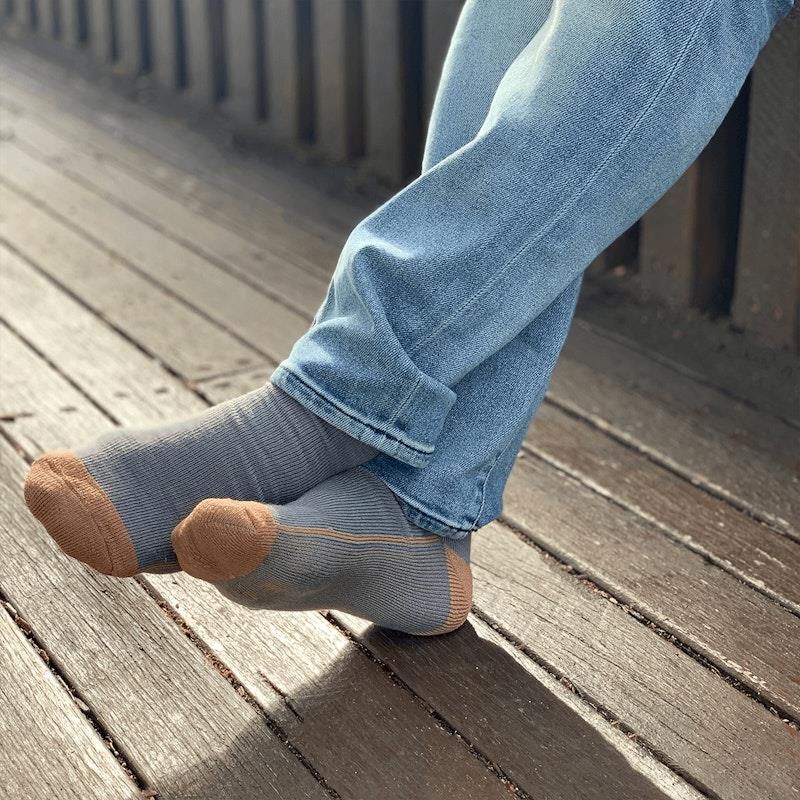 Glucology Copper-Based Loose Top Classic Socks - 2 Pairs Grey Extra Large