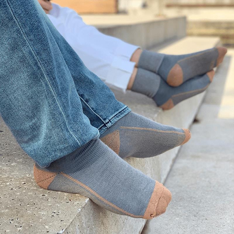Glucology Copper-Based Loose Top Classic Socks - 2 Pairs Grey Extra Large