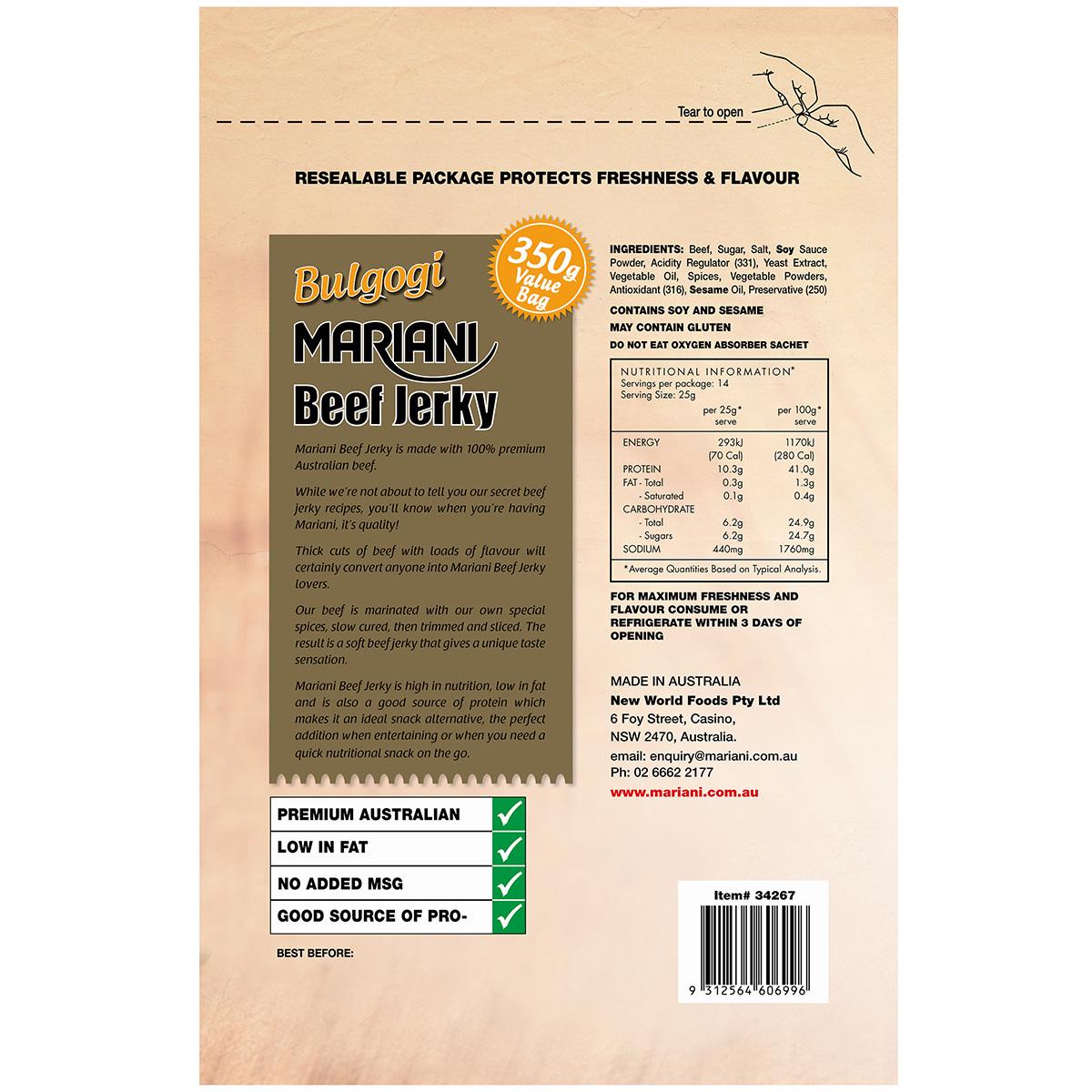 Mariani Bulgogi Jerky 2 x 350g