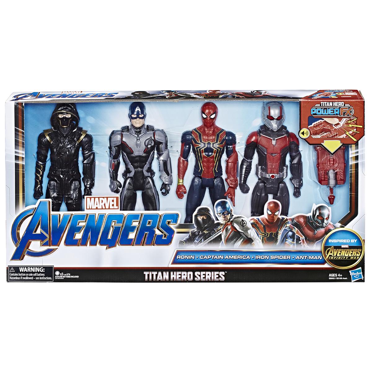 Marvel Avengers Black Panther, Captain Marvel, Iron Man and Star-Lord Action Figures 4 Pack