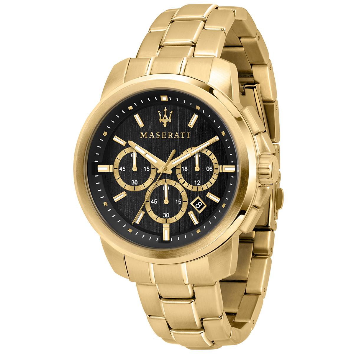 Maserati Successo Mens Gold Stainless Steel Watch