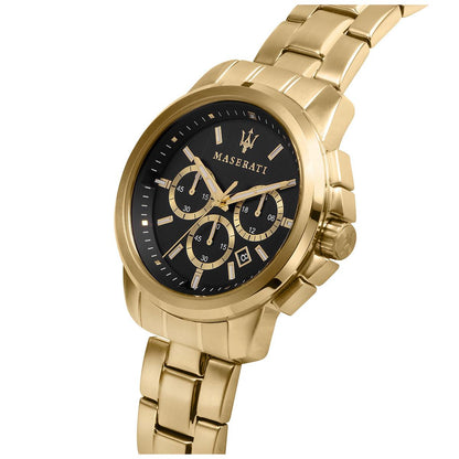 Maserati Successo Mens Gold Stainless Steel Watch