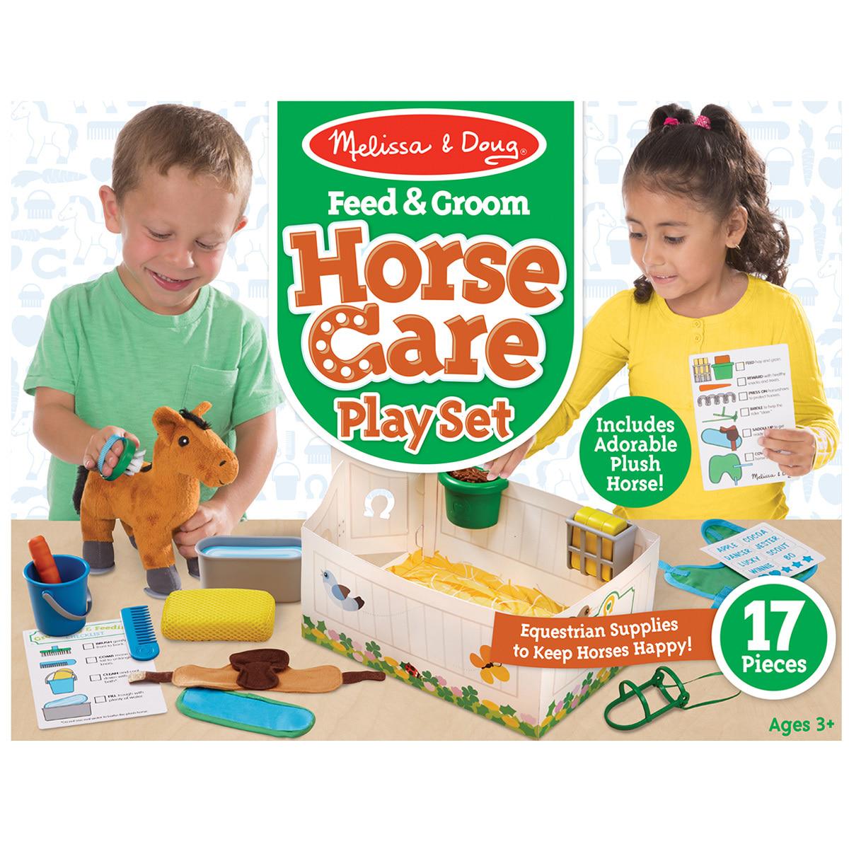 Melissa and Doug Feed and Groom Horse Care Play Set