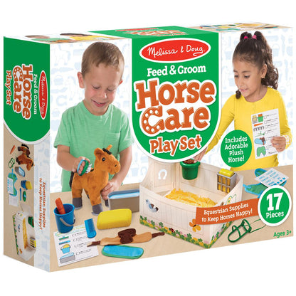 Melissa and Doug Feed and Groom Horse Care Play Set