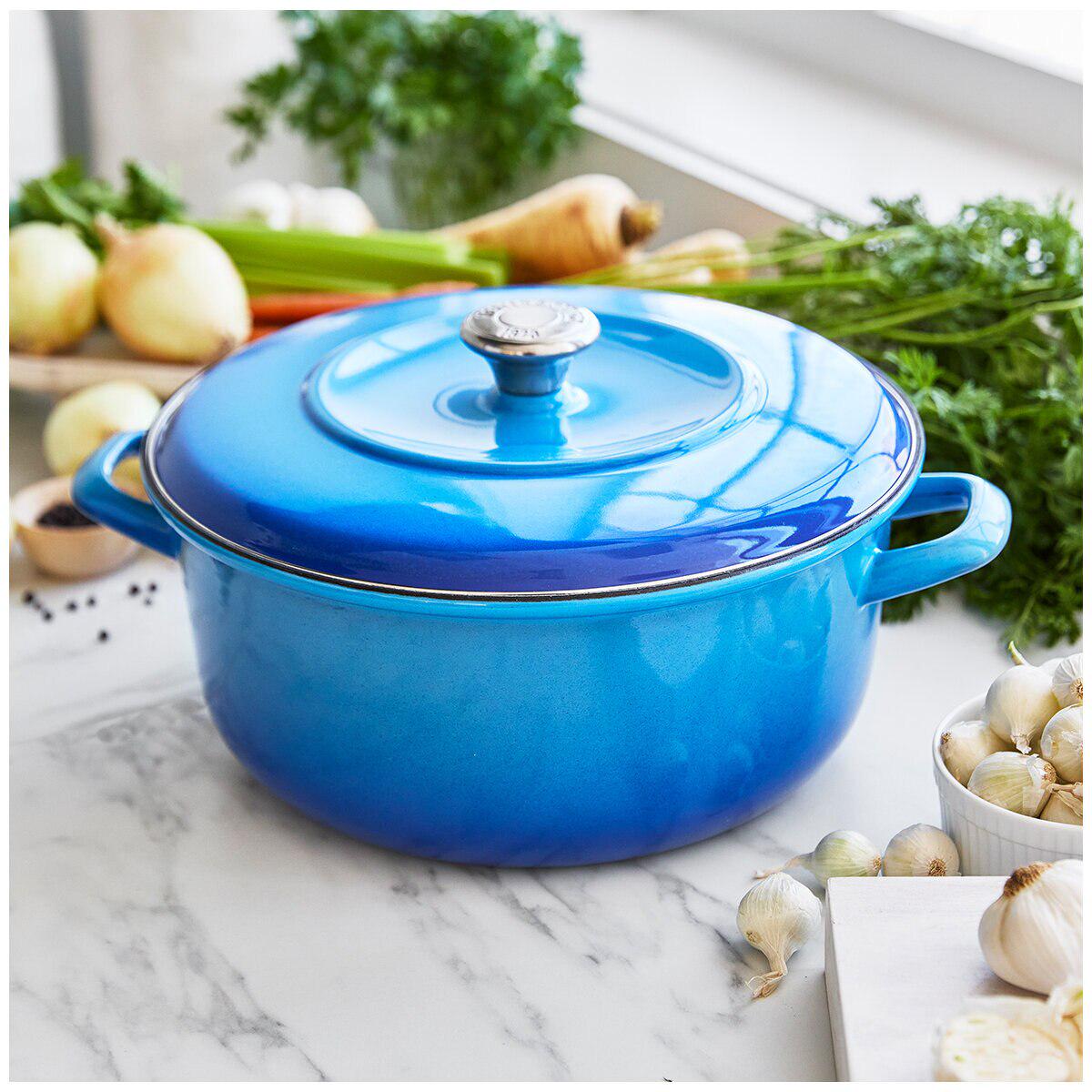 Merten and Storck Enameled Iron Dutch Oven 5L Caribbean Blue